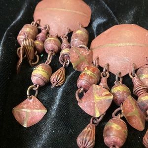 FINAL PRICE 
Chocolate Brown Brushed Metal Earrings